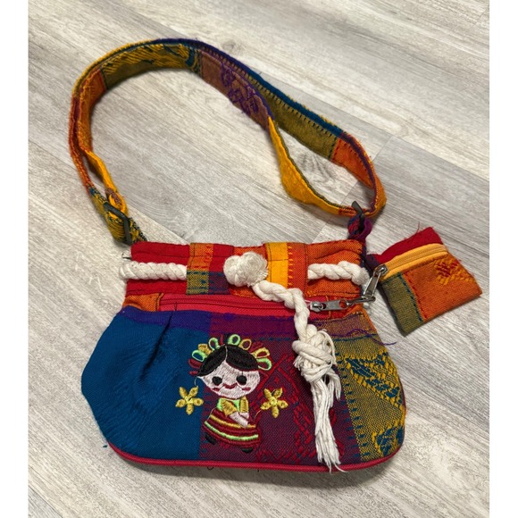 Other - Kids‎ Colorful Embroidered Crossbody Bag Coin Purse Mexican Folk Art Handmade